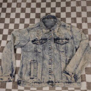 Highway Jeans Distressed Acid Wash Jean Jacket S small